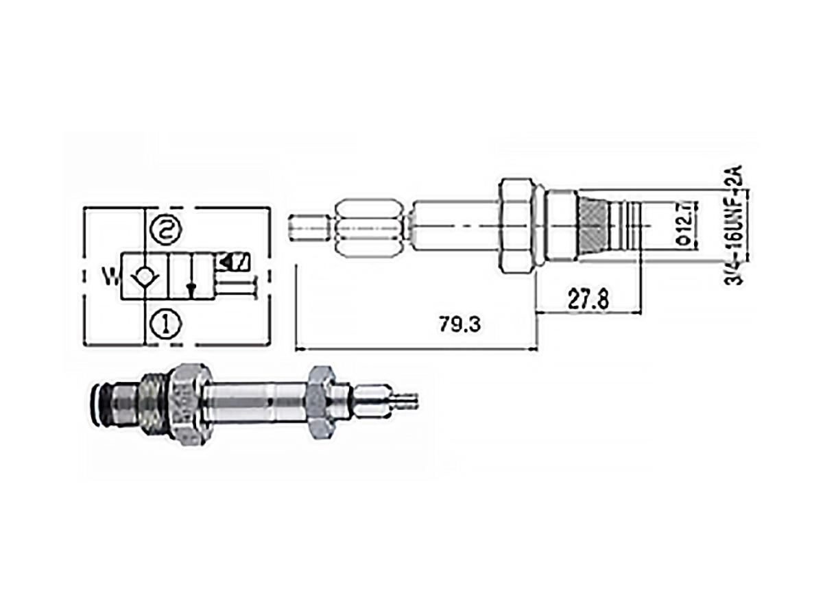 Клапан электромагнитный SV2-08-2NCP-J (нормально закрытый) с аварийным резьбовым открыванием
